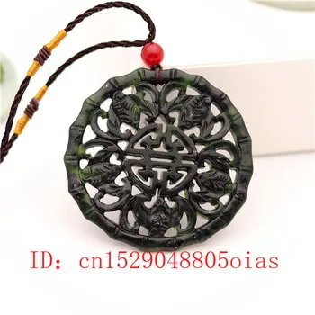Prírodné Čierne Zelené Čínske Jade Bat Prívesok Náhrdelník Obsidian Kúzlo Šperky obojstranné Duté Vyrezávané Amulet Darčeky pre Ženy