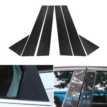 Auto Styling Reálne Uhlíkových Vlákien Okno B-stĺpik Tvarovanie Krytu Výbava Pre Audi A3, A4 A6, Q5