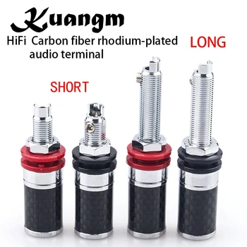 Kangm HiFi horúčka-stupeň uhlíkových vlákien ródium-á zosilňovač, reproduktor svorkovnica audio terminálu dlhé/krátke termina