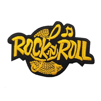 Rock n Roll škvrny retro slogan rockabilly hudby v pohode biker vesta rock, punk nášivka železa-na sew-na patch Kostým Patch Odznak