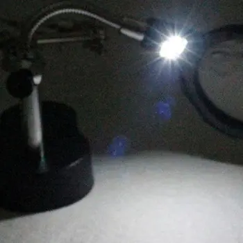 Stolné Lampy Pomocné Klip Stentu lupa S LED 3,5 X-12X zváranie elektrickým spájkovačka zväčšovacie sklo