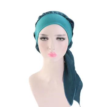 Nové Pružné Hairband Šatku Klobúk Imitácia Hodvábu Ženy Turban Klobúk Módne Moslimských Turban Hidžáb Klobúky, Indiánske Spp Zábal Spp 12 Farieb
