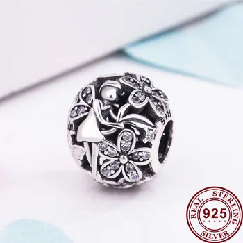 925 Sterling Silver Perličiek Smalt Módne Duté Daisy Korálky Fit Ženy Pandora Náramok & Náhrdelník Diy Šperky