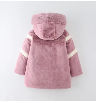 Dievčenské Zimné Imitácia veľké Kožušinový Kabát 2020 Dievčatá Hrubé Úlety Teplý Kabát Deti, Detské Oblečenie Dieťa Hrubé Plus Zamatový Kabát Veľkoobchod
