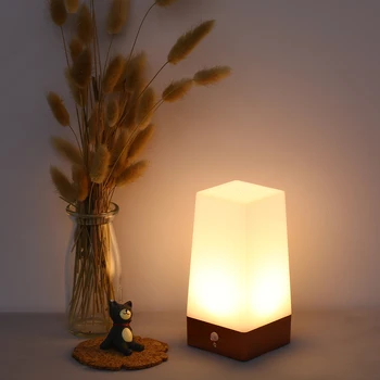 Desktop PIR Senzor LED Nočné Svetlo Prenosný batériový Posteli Nočné Lampy, Predsieň, Kuchyňa Spálňa Izba