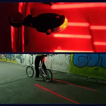 Jazda na bicykli Bicyklov Svetla Vodotesné Zadné zadné Svetlo 2 Laserový Projektor Bezpečnostné Výstražné Svetlo Lampy Lúč bike príslušenstvo LED Svetlá