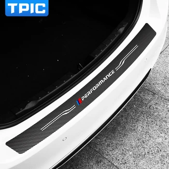 TPIC Uhlíkových Vlákien Styling Auto Zadné nárazníky Kryt Pre BMW E90 E60 F20 F30 F10 X1 X5 X6 M3 Kufri Vinylové Nálepky Odtlačkový