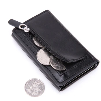 2020 Novej Kreditnej Karty Držiteľ Muži Ženy Kovové RFID Anti-magnetické Módne Hliníkové PU Kožené Peňaženky Karty Mince Peňaženky