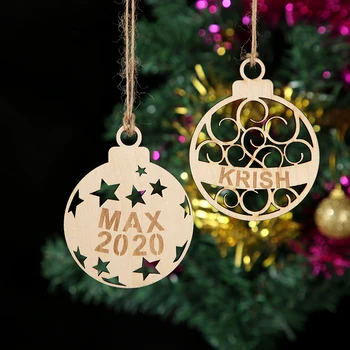 Osobné Meno Ozdoby, Drevené Vianočné Ozdoby,Vlastný Vianočný Darček, Vianočné Dekorácie, Osobné Vianoce