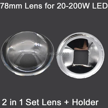 1 Sada 78 mm Optické Sklo LED Objektív+ 82mm Reflektor Collimator 2 V 1 Kit vhodný pre 20W 30W 50W 100W 120W 150W High Power LED Svetlo
