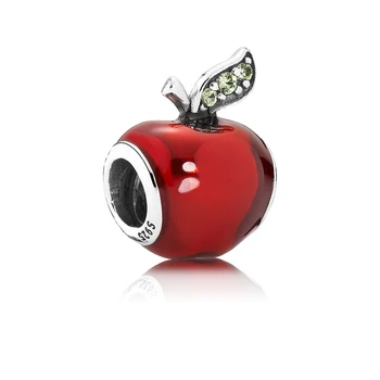 2020 NOVÉ 925 Sterling Silver Červená Smalt Snow White je Apple Kúzlo Fit Kolokačných pandora náramok pre šarm, Perličiek DIY šperky