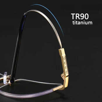 Flexibilné Titán Postupné Čítanie Okuliare Unisex Anti Modré Svetlo Presbyopia Zväčšovacie Multifokálne +150 250 Pol Rim TR90