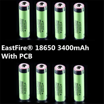8PCS 2017 Pôvodné EastFire 18650 3400mAh batéria 3,7 V Li-ion Rechargebale batérie PCB Chránené Pre panasonic 18650 3400