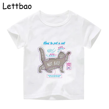 Mačka Kawaii Tričko Unisex tričko detské kórejský Štýl Košele Deti Tričká Krátky Rukáv Deti Oblečenie