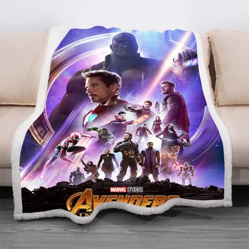 Disney Superhrdina Avengers 3D Tlač Deka Pohovka, Gauč Deka Pokrytie Cestovných posteľná bielizeň Velvet Hodiť Zahustiť Tenký Fleece Prikrývky