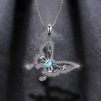 Nový Príchod Motýľ Choker Náhrdelník pre Ženy 925 Sterling Silver Crystal Prívesky, Náhrdelníky Svadobné Vyhlásenie Šperky