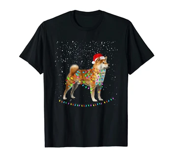 Inu Klobúk Santa Darček-pánske T-Shirt-Black Smiešne, Veselé Shiba Tričko Vianoce Psa