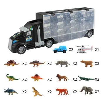 Deti Dinosaurov Dopravy Auto Carrier Truck Hračka s Dinosaura Hračky vo Vnútri realistický cieľ, pre deti darček