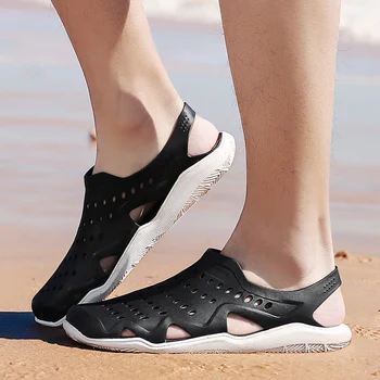 Aqua Topánky 2019 Nové Priedušná Mužov Pláži Obuv Topánky Na Pláž, Rybolov, Vodné Otvory Vonkajší Letné Sandále Chaussures De Patinage