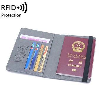 Ženy, Muži RFID Ročník Obchodných Pas Vzťahuje na Držiteľa Multi-Function ID Kartou PU Kožené Peňaženky Prípade Cestovné Príslušenstvo