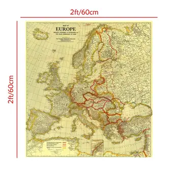 60x60cm Európa Mapu v roku 1920 Mierovej Konferencii v Paríži Vinyl Sprej, Maliarske Plátna Na Obývacia Izba Dekorácie