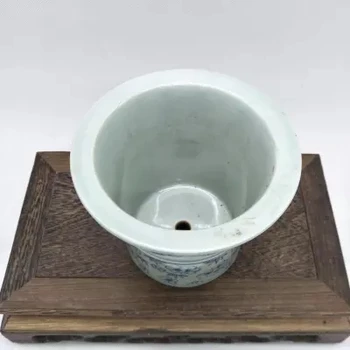 Neskoro Qing Dynastie Jingdezhen ľudovej pece, modrá a biela ice slivka vzor kvetináč starožitný porcelán starožitnosti