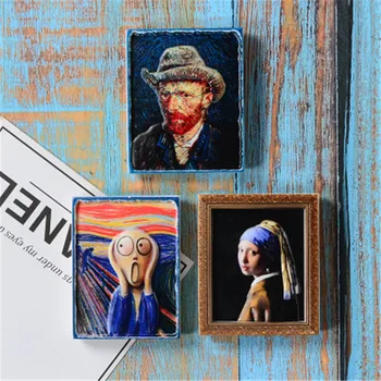 3D Chladnička Magnety Nálepky Živice 1pcs Van Gogh Maľovanie Domáce Dekorácie Slnečnice Živice Plavidlá so suvenírmi