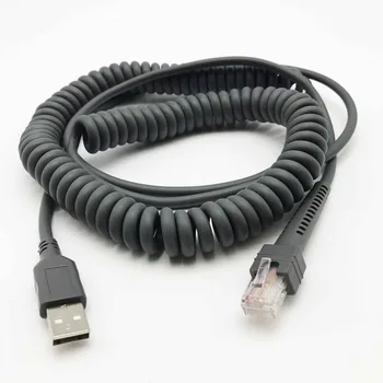 Nová Značka USB Kábel Stočený 15ft pre Čiarových kódov Symbol ls2208 ls4208 ls3408 DS6707