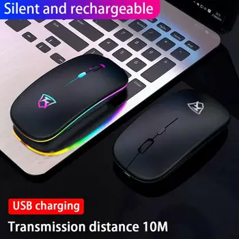 2.4 G Bezdrôtovej Myši, Ultra Tichý Hra Mouse Slim Optická USB Nabíjateľné Office Štúdia Myší 10m Pre PC, Notebook, Notebook