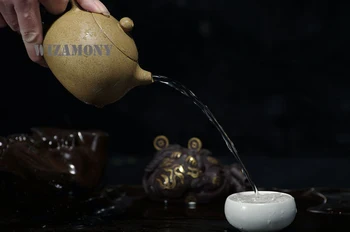 WIZAMONY Starožitné Autentické Zaručené, Fialová Hliny čaj nastaviť 250 ML Zisha Keramiky Umenie xishi Kanvica yi xing Hliny Číne Čaj Nastaviť
