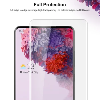 Screen Protector s odtlačkov prstov odomknúť pre Samsung Galaxy S20 S20Plus S20Ultra UV Sklo film plný kryt kalené sklo