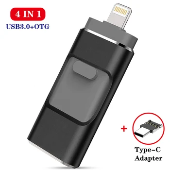 4 v 1 HD USB 3.0 Flash Stick pre iPhone/Android Typu C Kľúč Usb OTG kl ' úč 128 GB 64 GB, 32 GB 16 GB Mini Pero Jednotky
