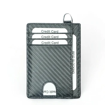 GENODERN RFID Uhlíkových Vlákien Držiteľa Karty pre Mužov s Prackou Multi-function Bussines Kreditnej Karty Prípade Štíhly Muž Karty Peňaženka peňaženku