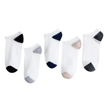 5 Párov Módy Pár Ponožky Bežné Jednoduché Plytké Úst Tenké Priedušná High-kvalitné Bavlnené pánske Športové Ponožky