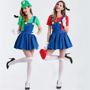 S-4XL Dospelých Funy Super Mario Luigi Bratia Inštalatér Cosplay Kostým Pre Ženy, Dievčatá Halloween Maškarný Party Kostýmy