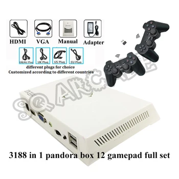 3188 v 1 Pandora Box XII 12 53*3D Hry, Arkádovej Radič USB Gamepad Celý Set Konzoly Šetriť a Záznam Hry Funkciu VGA HDMI