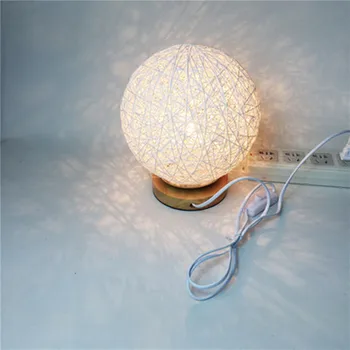 Kreatívne Ratan Loptu Nočné Svetlo Mesiaca Lampy Domova Stolná Lampa Romantický Projekcia Nočnej Lampy