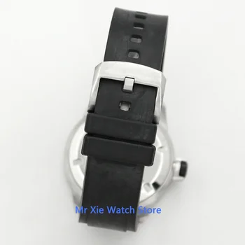 Bliger 43mm Black Dial Automatické Pánske Hodinky, Luxusné Značky Svetelný Nepremokavé Gumy Popruh Kalendár Mechanické náramkové hodinky Mužov