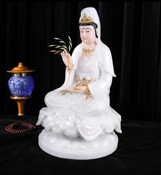 30 cm Veľké Vysoký stupeň Buddha Boh socha jade gilding bohyne Guan yin PUSA Avalokitesvara sochu Budhu bezpečnosti zdravé šťastie