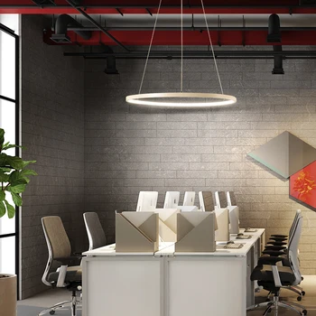 LED prívesok, osvetlenie, kruhové krúžok bar zariadenia, obývacia izba závesné lampy jednoduchý moderný štýl reštaurácia závesné osvetlenie