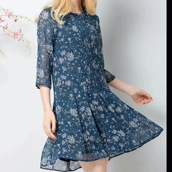 Ženy Šaty Elegantné Letné Šaty 2020-Line Kvetinový podkolienok O-Krku Bežné Šaty Značky, Typ B pre Mladé Dievčatá
