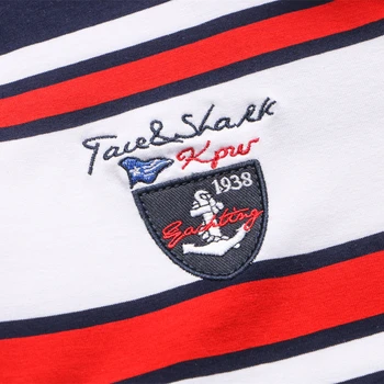 TACE&SHARK Značky Stripe Polo Módneho priemyslu Bežné Mužské Shark Výšivky Pološte Tričko Camiseta Masculina Homme Vysokej Kvality