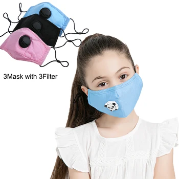 4 Nastavte Deti Proti Znečisteniu PM2.5 Bavlna Cartoon Úst Maska Dych Ventil Filter Papiere Deti Anti-Maska Proti Prachu Filter Uhlíkom