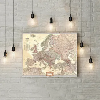 Vintage Európa Mapu Národný Zemepis Európy Výkonný Nástenná Mapa Nádherné Vzory Zaujímavé Anotácie Plátno Tlačiť Nálepky