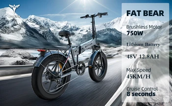 （EÚ zásob) Elektrický bicykel 750W 45KM/H, Výkonný Motor Hory Tuku, Pneumatiky, bicykel 48V12.8A elektrický Bicykel 20*4.0 inch snehu e bicykli
