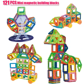 121PCS Mini Magnetické Stavebné Bloky Magnetické Konštruktér a Dizajnér Nastaviť Model & Budovy Magnetické Bloky Vzdelávacie Hračky Pre deti,