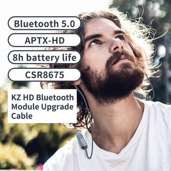 KZ Aptx-HD, Bluetooth Modul 5.0 Bezdrôtové Aktualizácie Kábla Odnímateľný Kábel Platí Originálne Slúchadlá Pre AS10/ZST/ZSN Pro /ZS10Pro