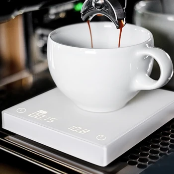 Čierne A Biele Zrkadlo Rozsahu Kávy Rozsahu Smart Digital Mierka Nalejte Kávu Elektronické Odkvapkávaniu Kávy Stupnice S USB Rozsahu