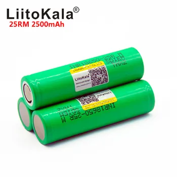 Veľkoobchod 100ks LiitoKala 18650 2500mah INR1865025R 20A vypúšťanie lítiové batérie Vysoký výkon vybíjania Batérie 18650 2500 25R