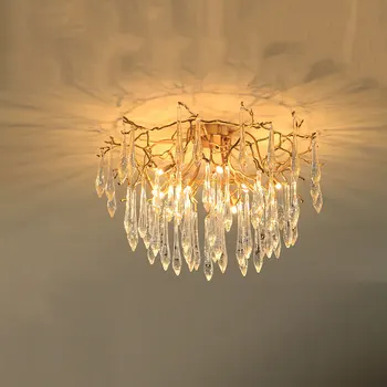 LED Moderné Medi Krištáľový Luster Osvetlenie Jedáleň Luxusný Lesk Zlata Kuchyňa Molekulárnej Umenie Prívesok Lampy